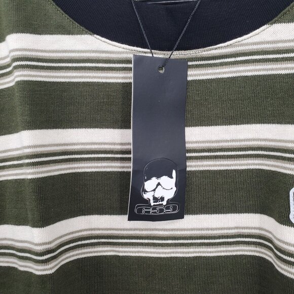 G59 Records Striped Short Sleeve Shirt Top Men Size Large NWT $uicideboy$ Merch - Picture 4 of 12